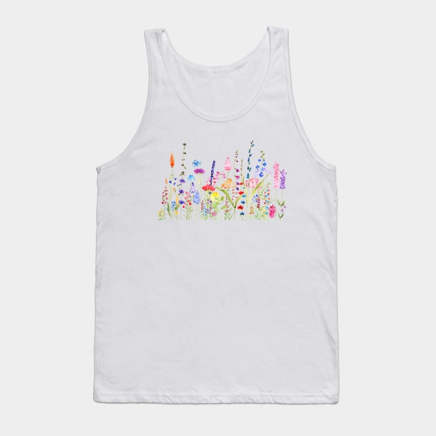 colorful wildflower watercolor Tank Top by colorandcolor